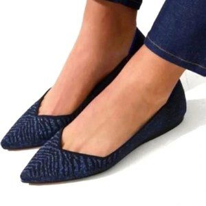 Rothy's The Point in Night Metallic Navy Zebra Tiger Stripe - Size 10